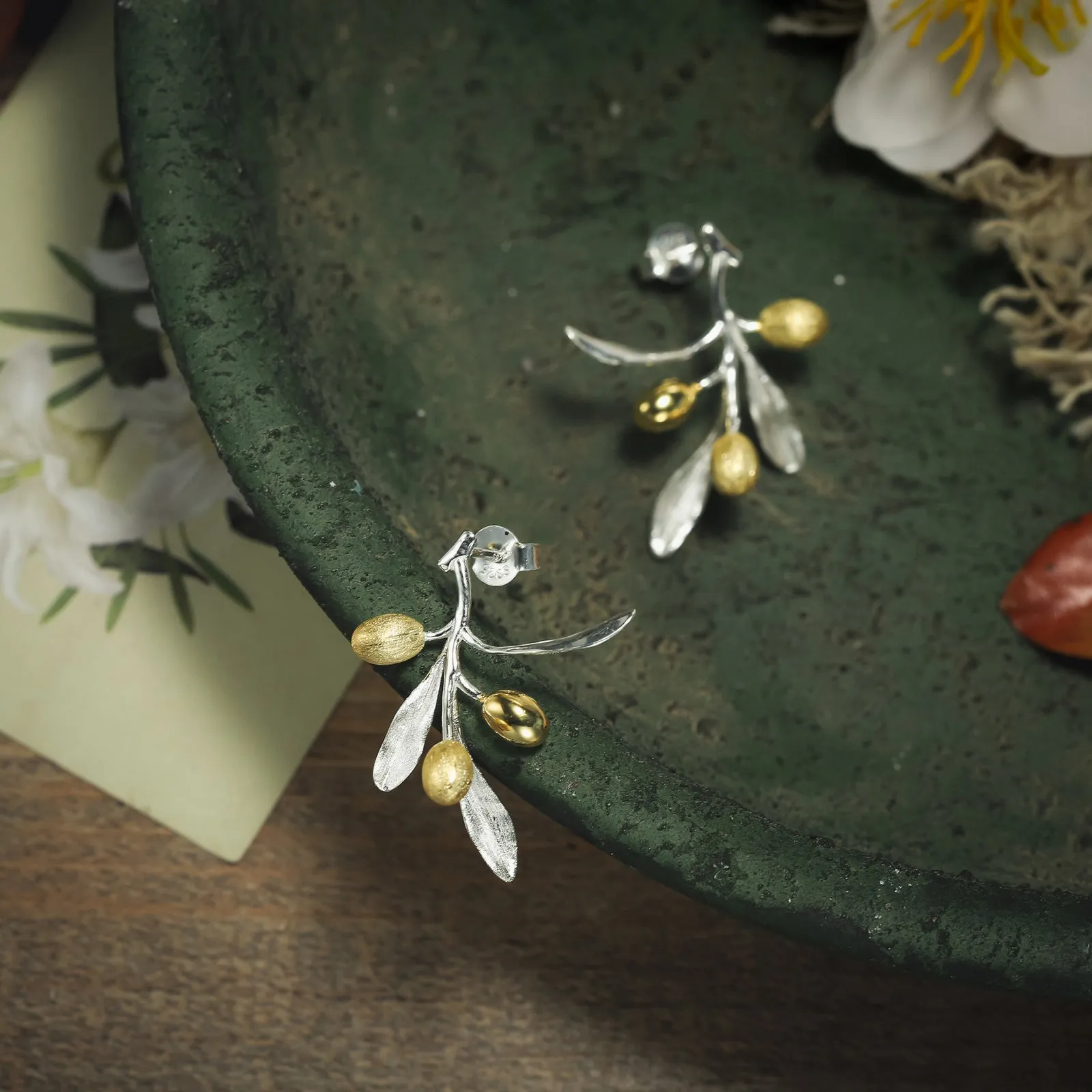 Olive Branch Earrings