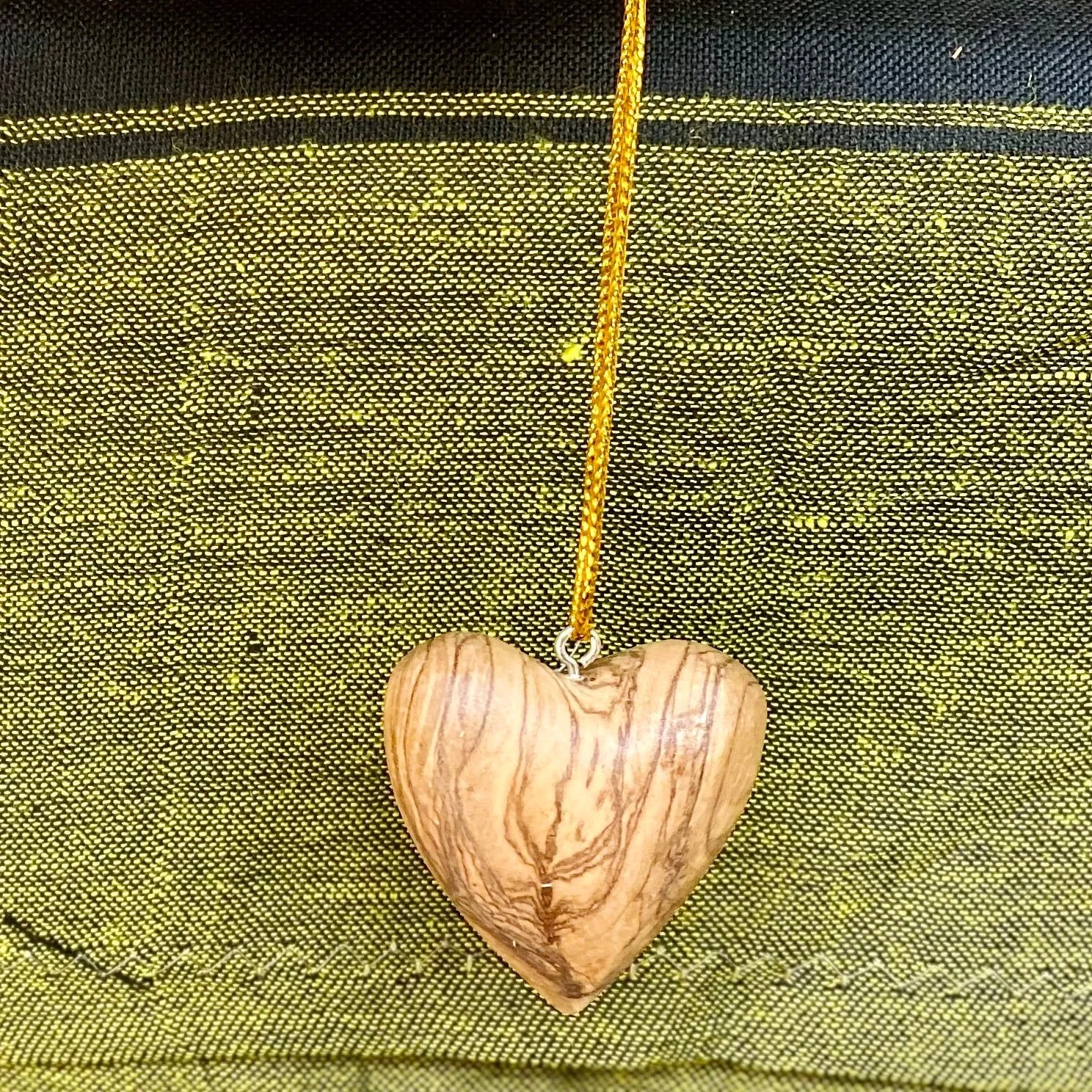 Olive Wood Heart Ornament from Bethlehem