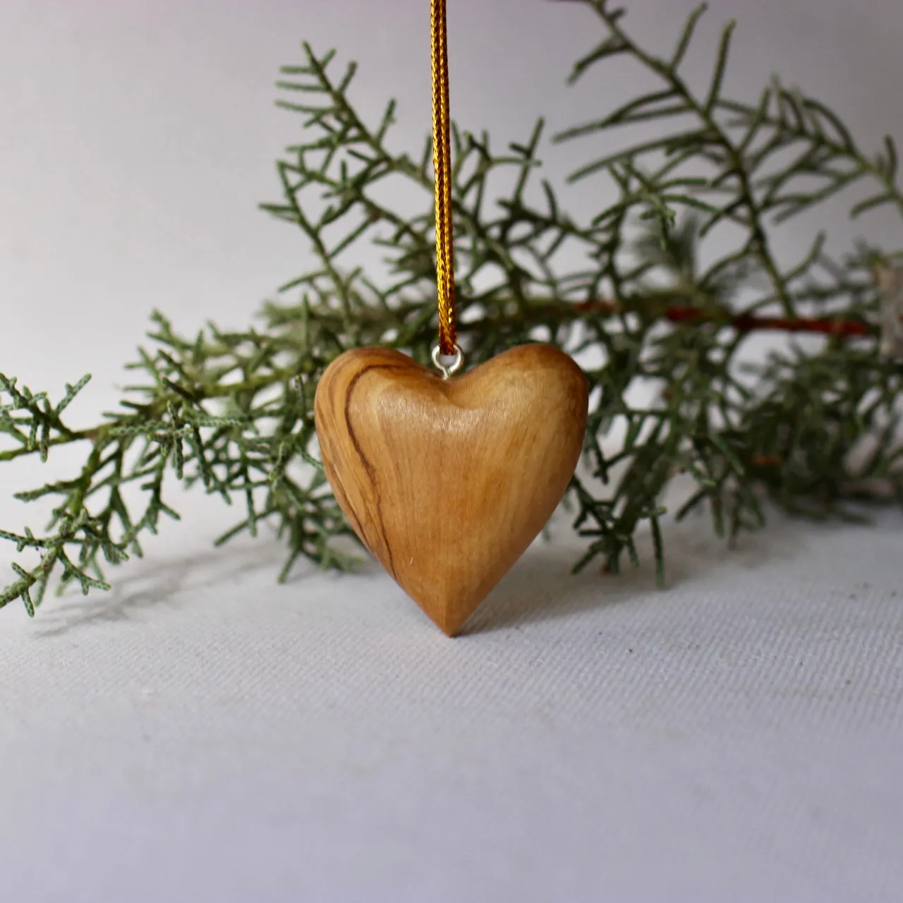 Olive Wood Heart Ornament from Bethlehem