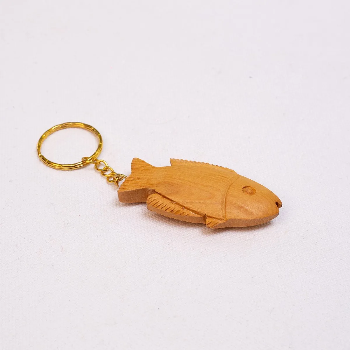 Olivewood Fish Keychain from Palestine