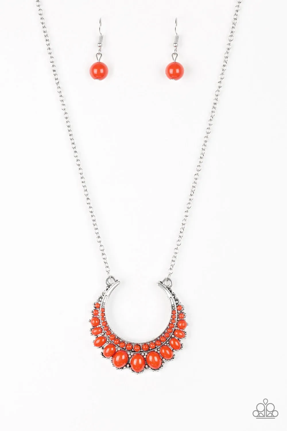 Paparazzi Count To ZEN Orange Necklace Set