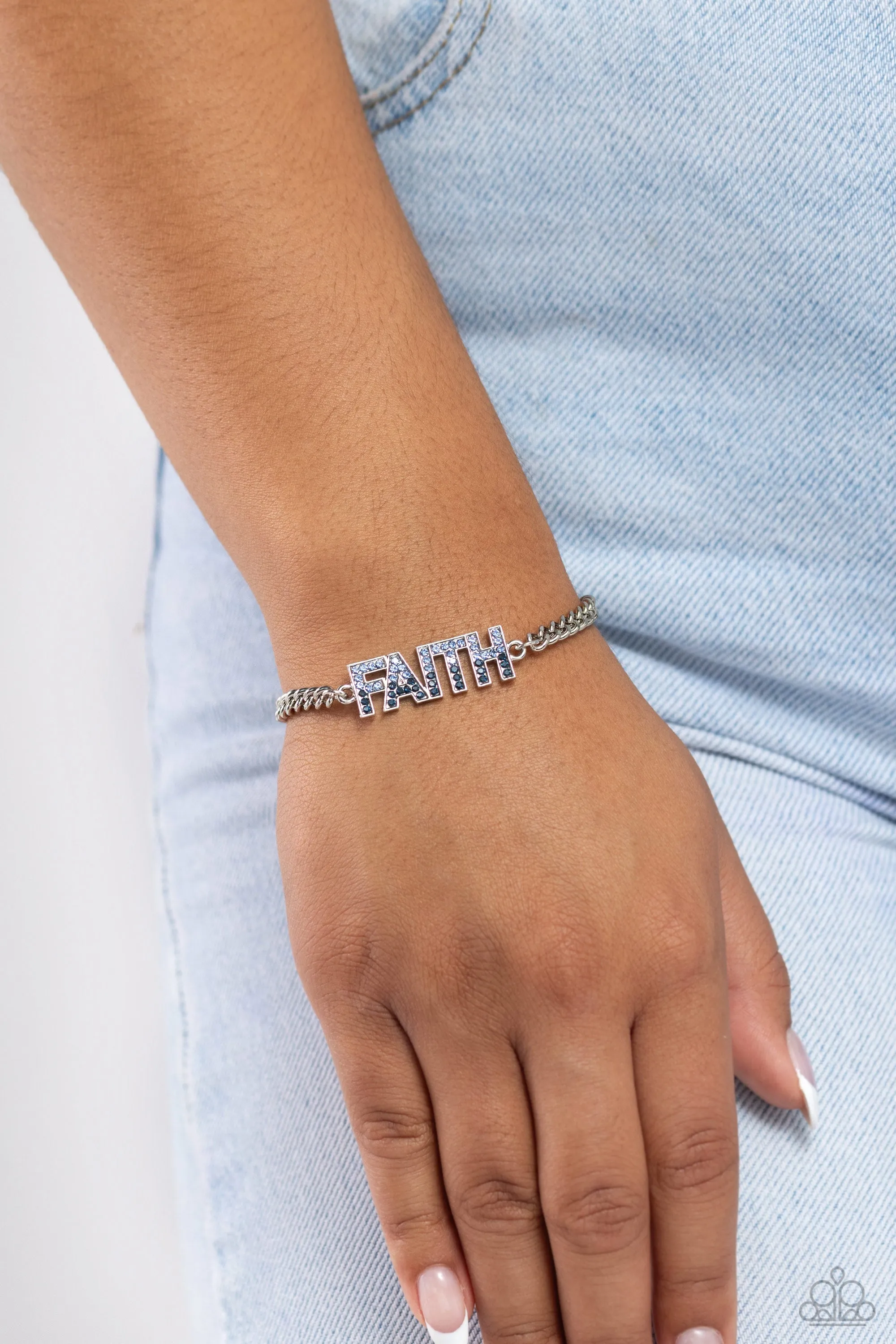 Paparazzi Faithful Finish Blue Bracelet