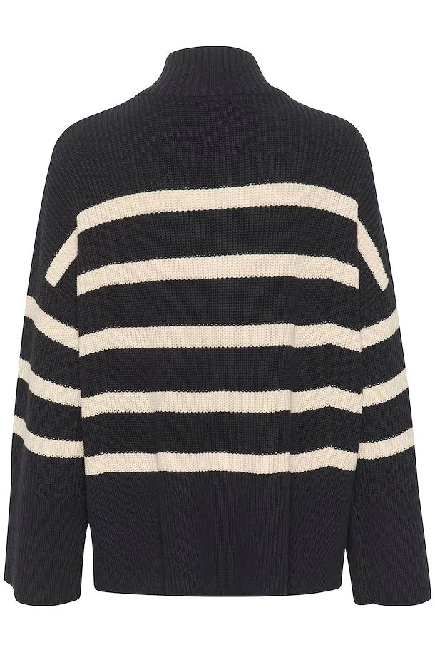 Part Two Rajana Knit Dark Navy Stripe