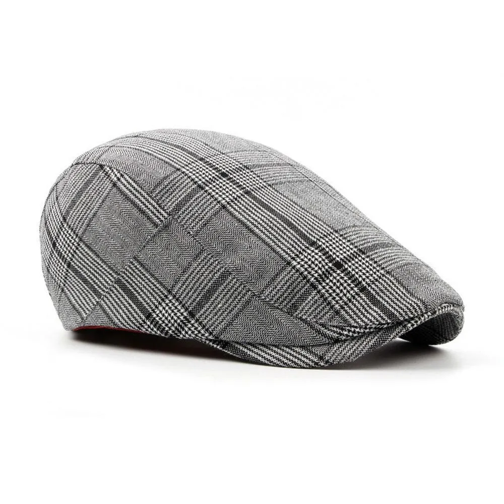 Plaid Cotton Blend Ivy Flat Cap