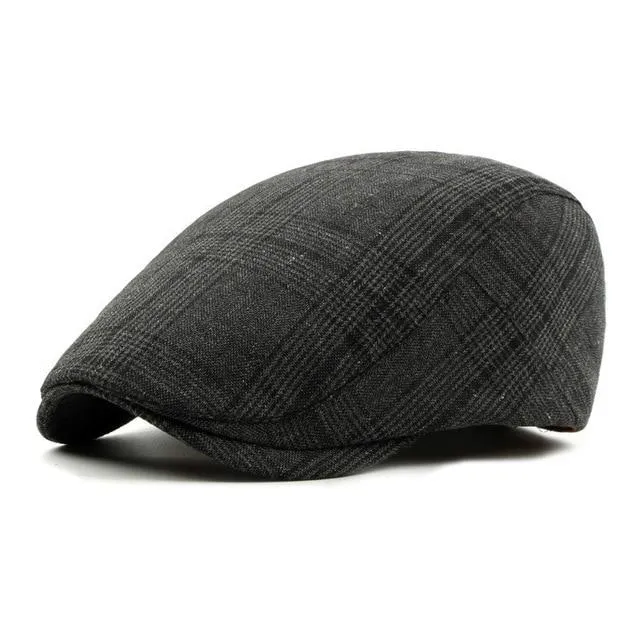 Plaid Cotton Blend Ivy Flat Cap