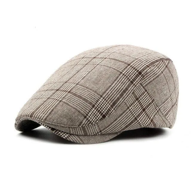 Plaid Cotton Blend Ivy Flat Cap