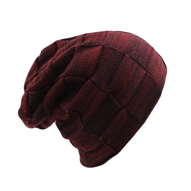 Plaid Thick Wool Beanie, Skullie or Knit Hat