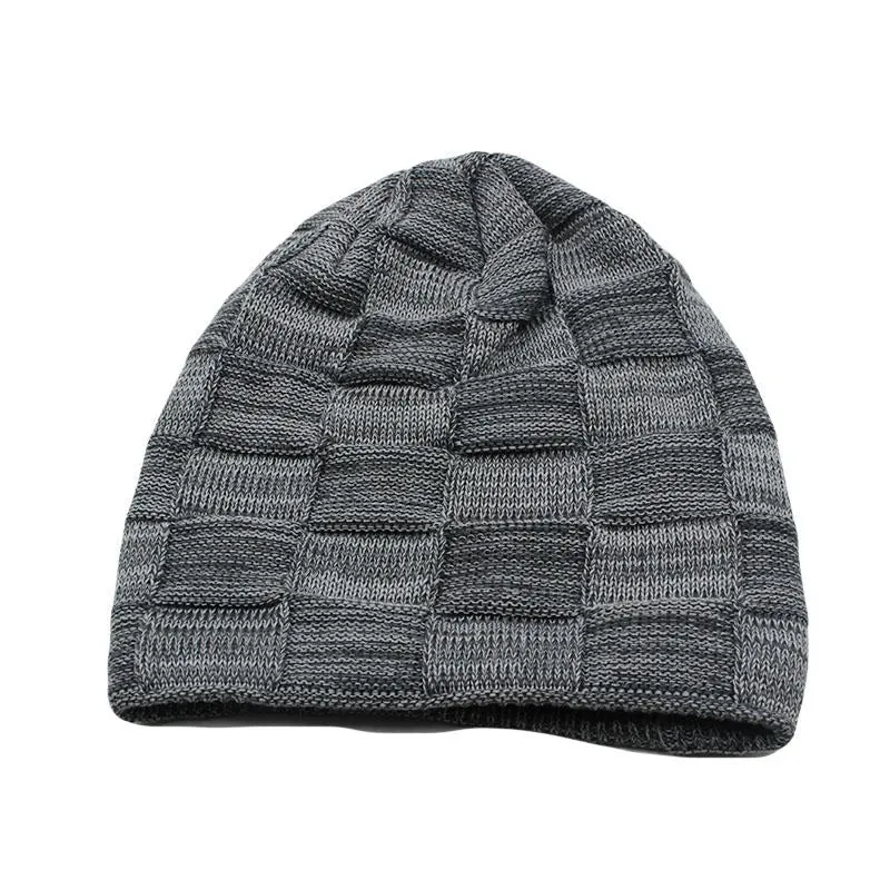 Plaid Thick Wool Beanie, Skullie or Knit Hat