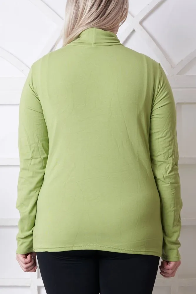 Plain Ribbed Roll Neck Top