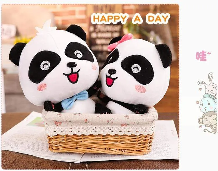 Plush Toys Animal Baby Kawai Plushie Birthday Gift Soft Funny Peluch Dolls Panda Pillows For Sofa Household Flik Blue Smiley