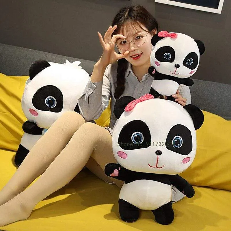 Plush Toys Animal Baby Kawai Plushie Birthday Gift Soft Funny Peluch Dolls Panda Pillows For Sofa Household Flik Blue Smiley