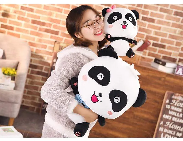 Plush Toys Animal Baby Kawai Plushie Birthday Gift Soft Funny Peluch Dolls Panda Pillows For Sofa Household Flik Blue Smiley