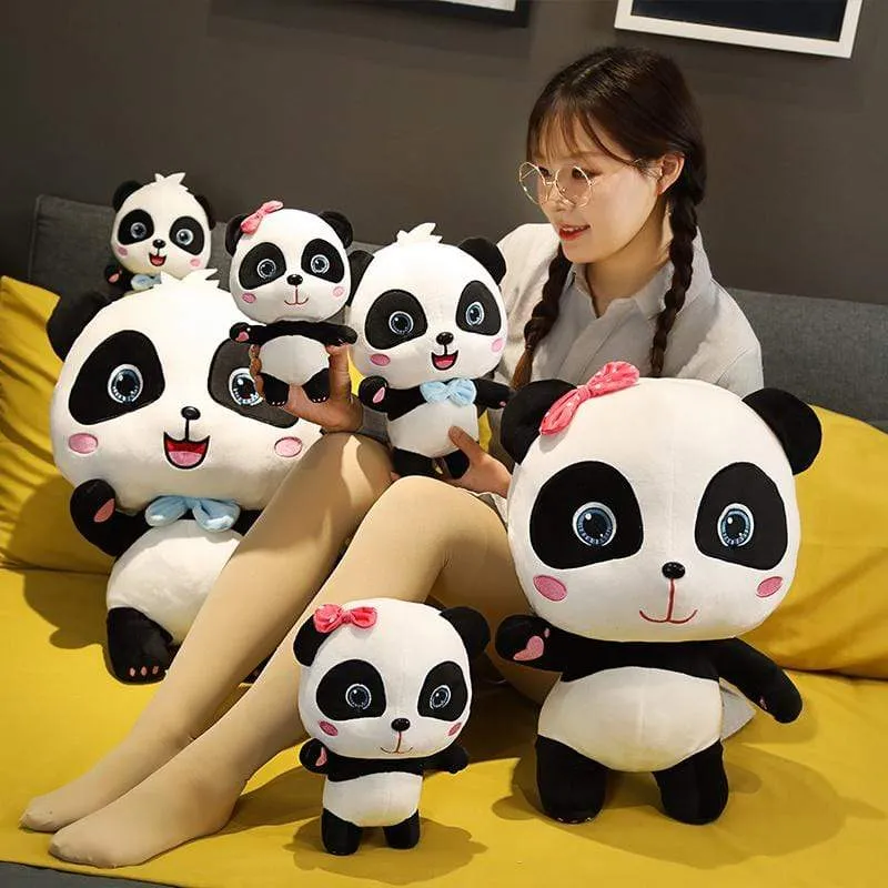 Plush Toys Animal Baby Kawai Plushie Birthday Gift Soft Funny Peluch Dolls Panda Pillows For Sofa Household Flik Blue Smiley