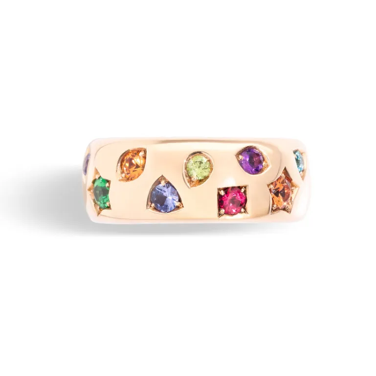 Pomellato - Classic Iconica - Band Ring with Color Gemstones, 18k Rose Gold