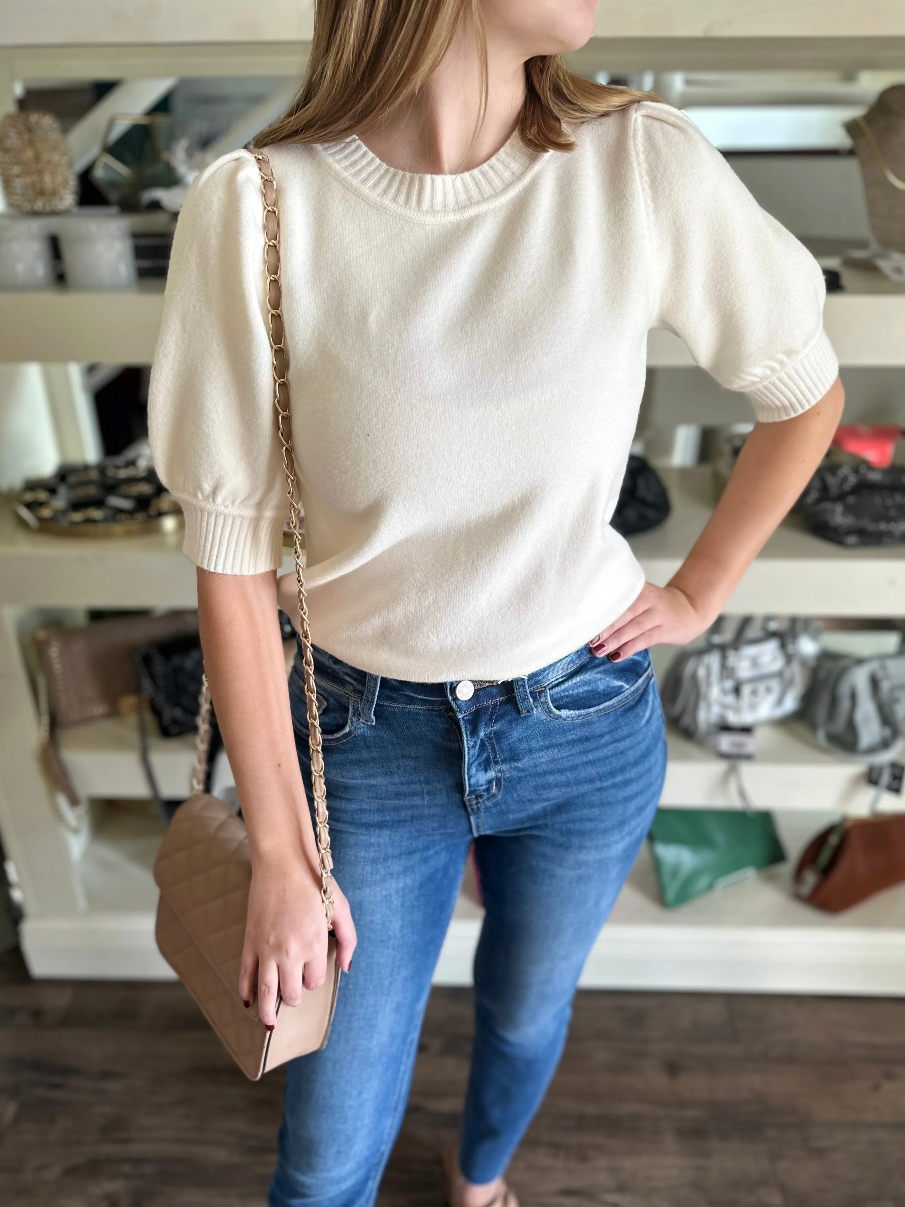 Puff Short Sleeve Sweater