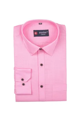 Punekar Cotton Pink Color Silky Linen Cotton Shirt for Men's.