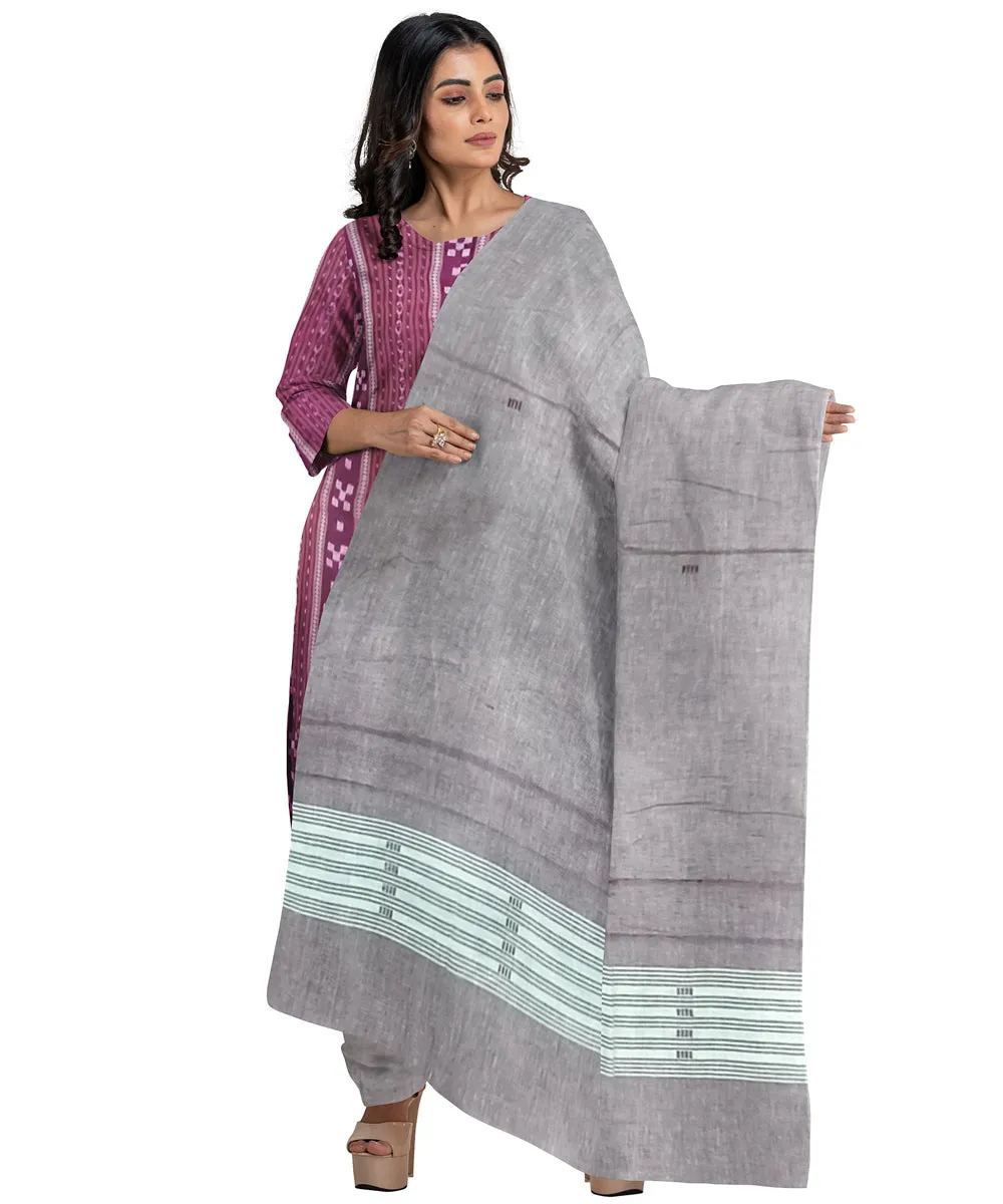 Purple handwoven cotton nuapatna dress material