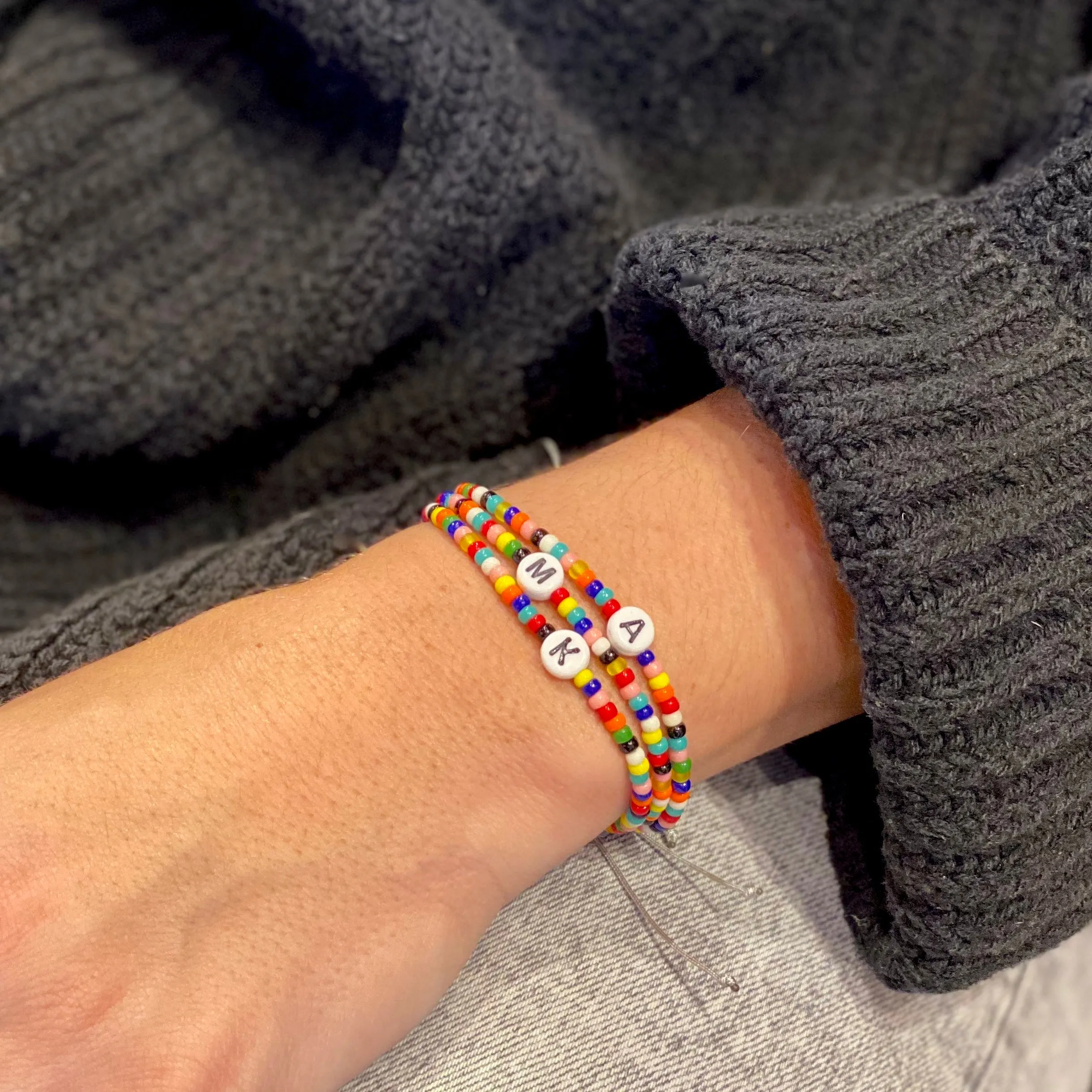 Rainbow Initial Bracelet