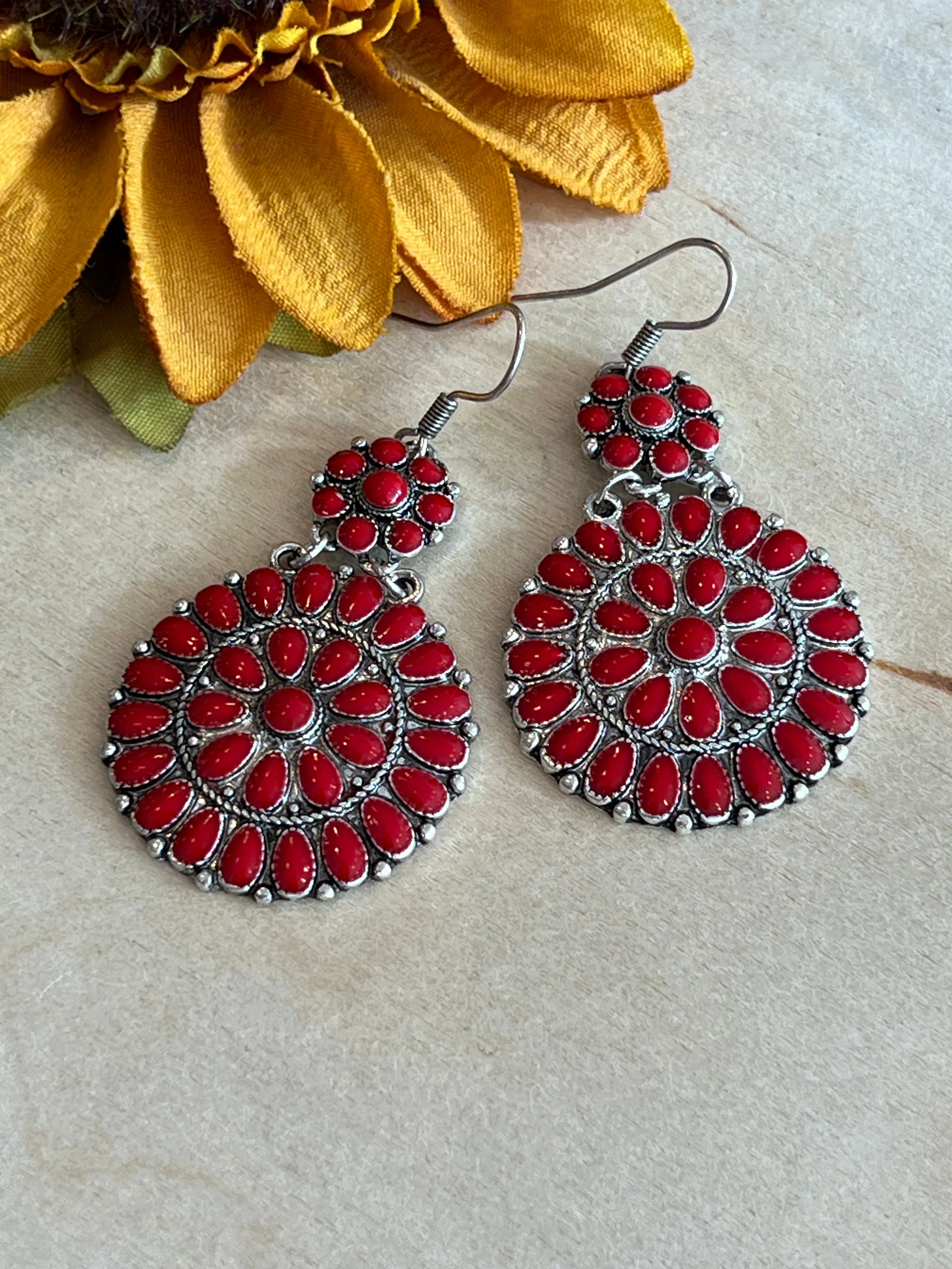 Red Lady Dangle Earrings