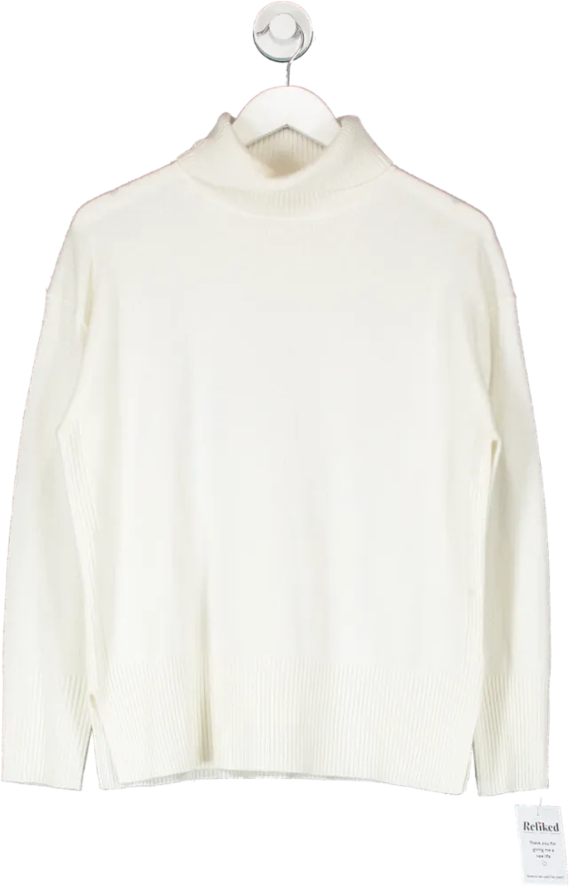 REISS White Roll Neck Jumper UK S