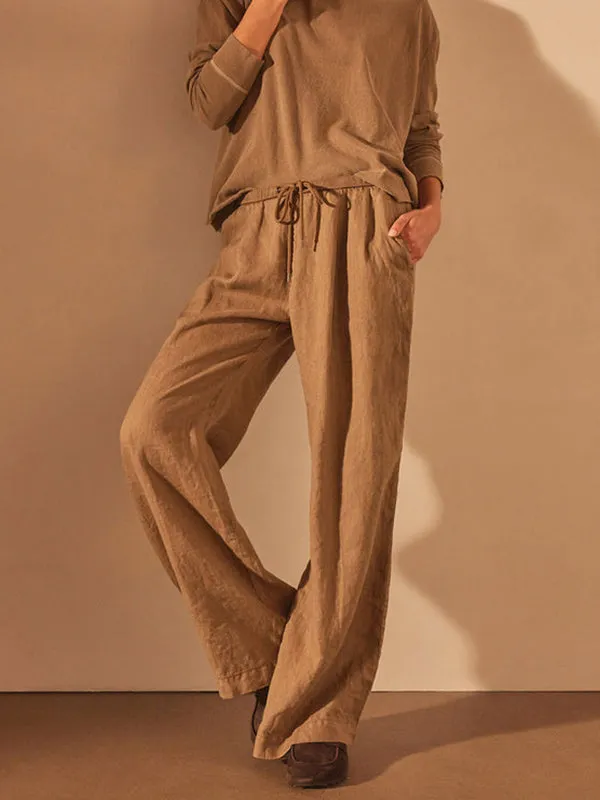 Relaxed Wide Leg Pant in Cashew Pigment