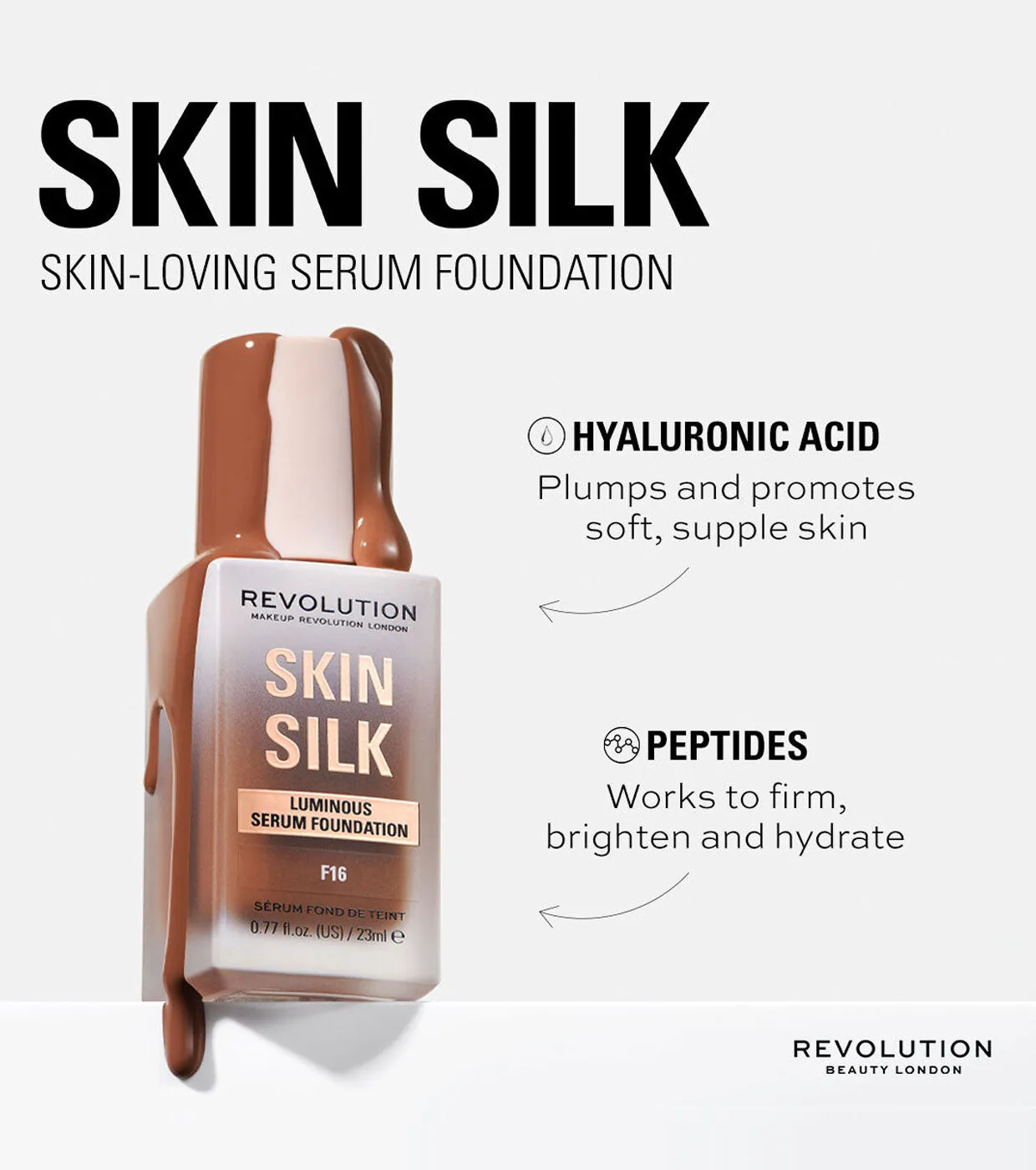 Revolution - Base de maquillaje Skin Silk Serum Foundation - F10