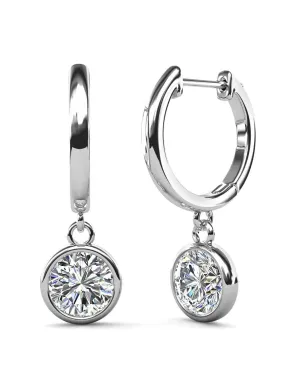 RSR-309 Elegance: Modern Hoop Earrings with 5.0mm Real Moissanite and Sterling Silver 925