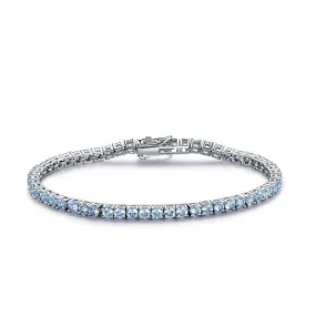 Ruby, Sapphire or Topaz 925 Sterling Silver Romantic Wedding Bracelet