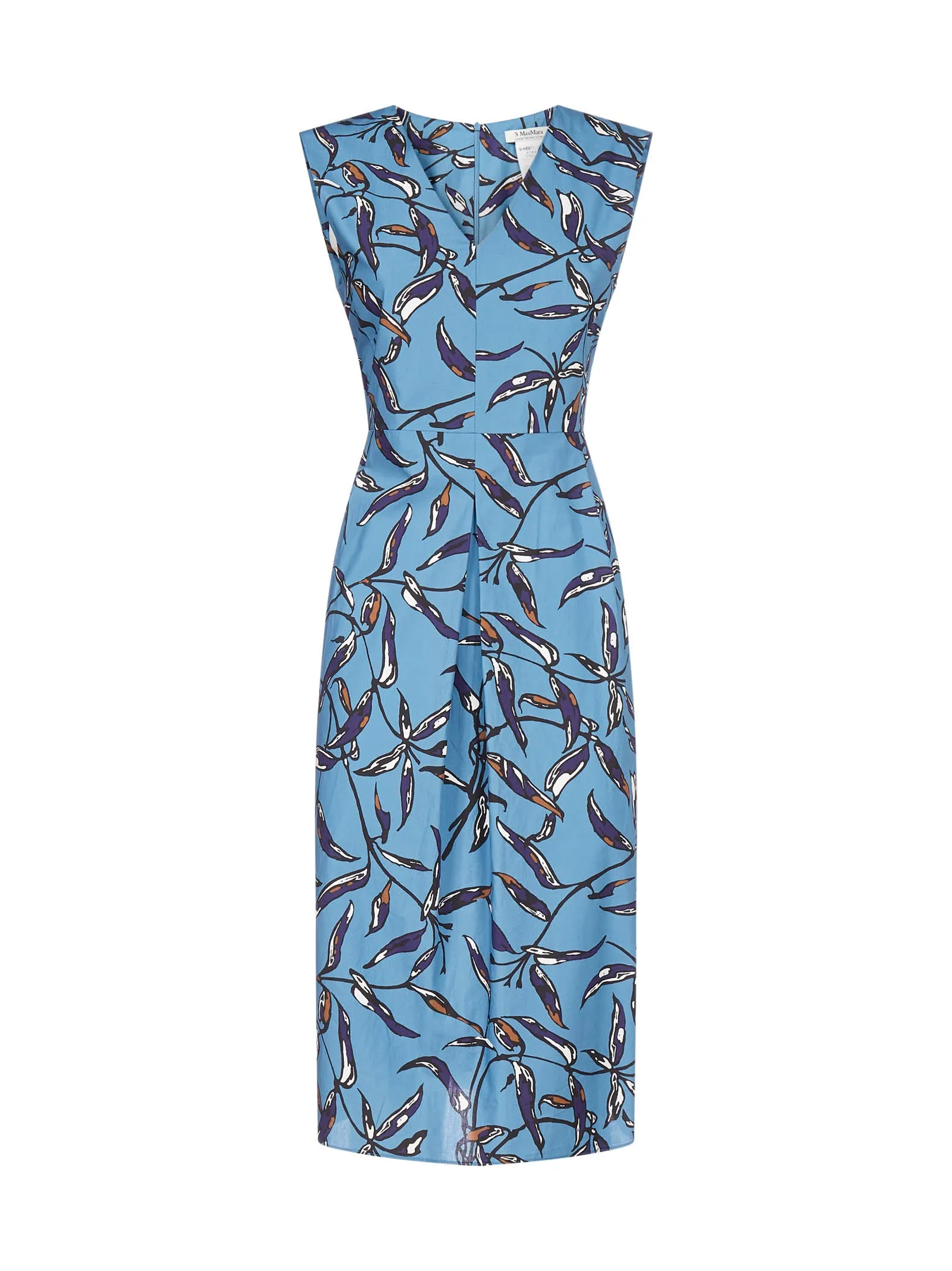 'S Max Mara Floral Print V-Neck Dress