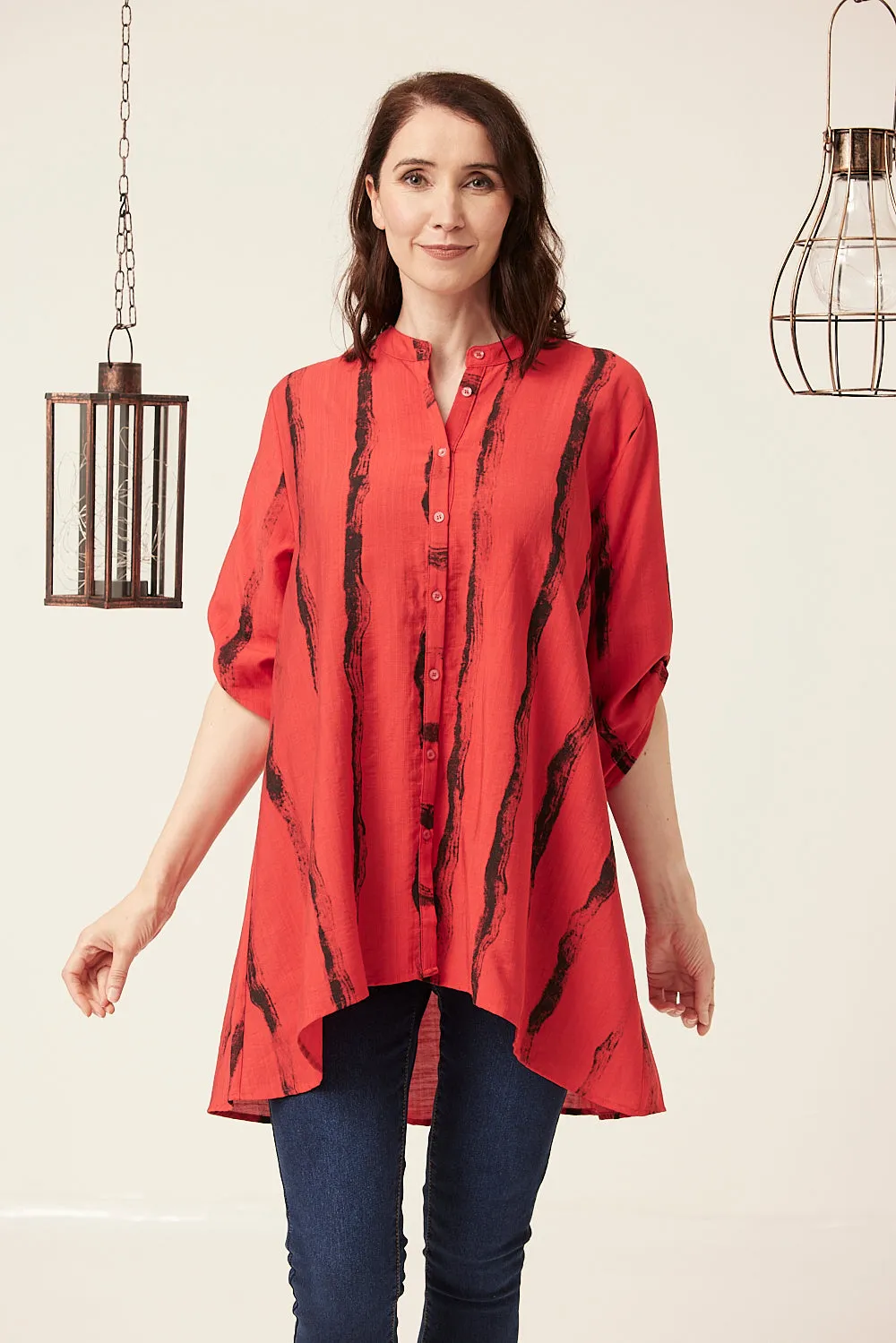 Saloos Striking Stripe Pattern Long Shirt