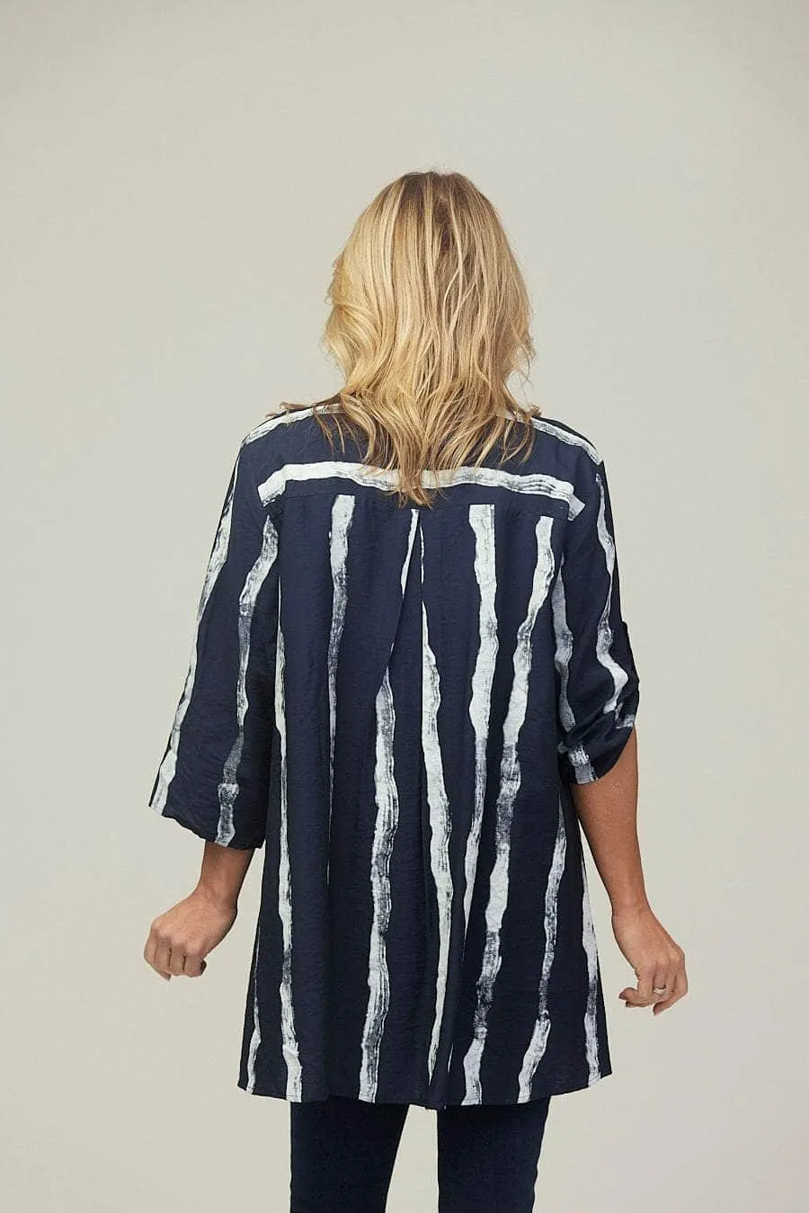 Saloos Striking Stripe Pattern Long Shirt