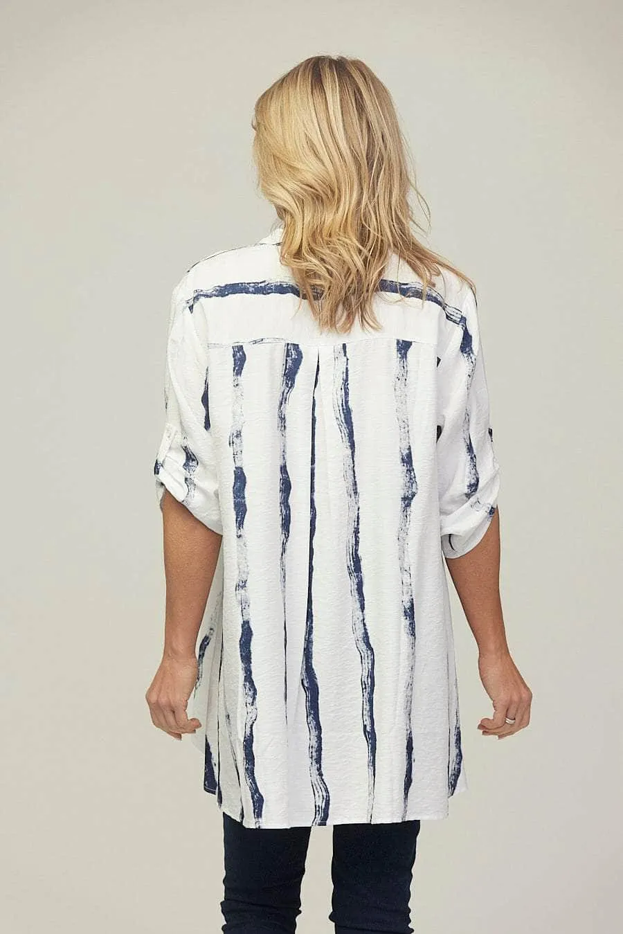 Saloos Striking Stripe Pattern Long Shirt