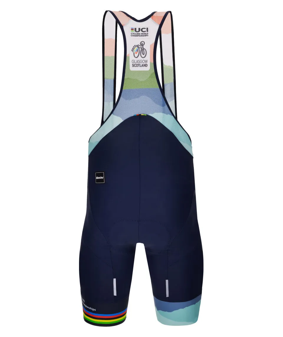 Santini 2023 UCI Cycling World Championships Cloudscape Bib Shorts - Blue