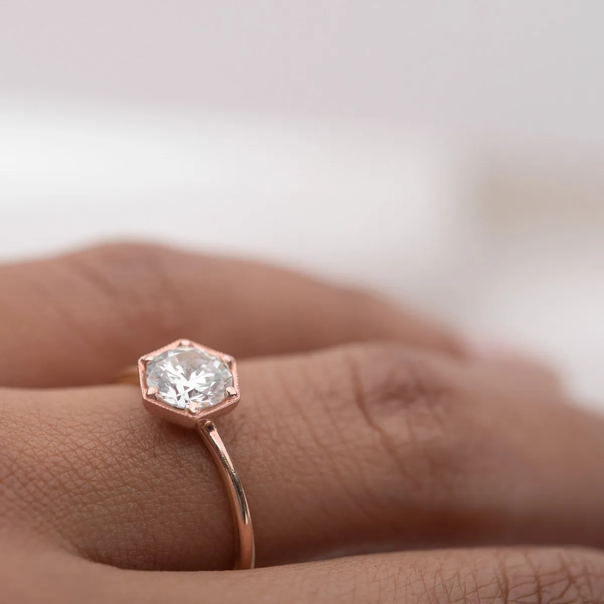 Selene Hexagonal Diamond Ring Mount