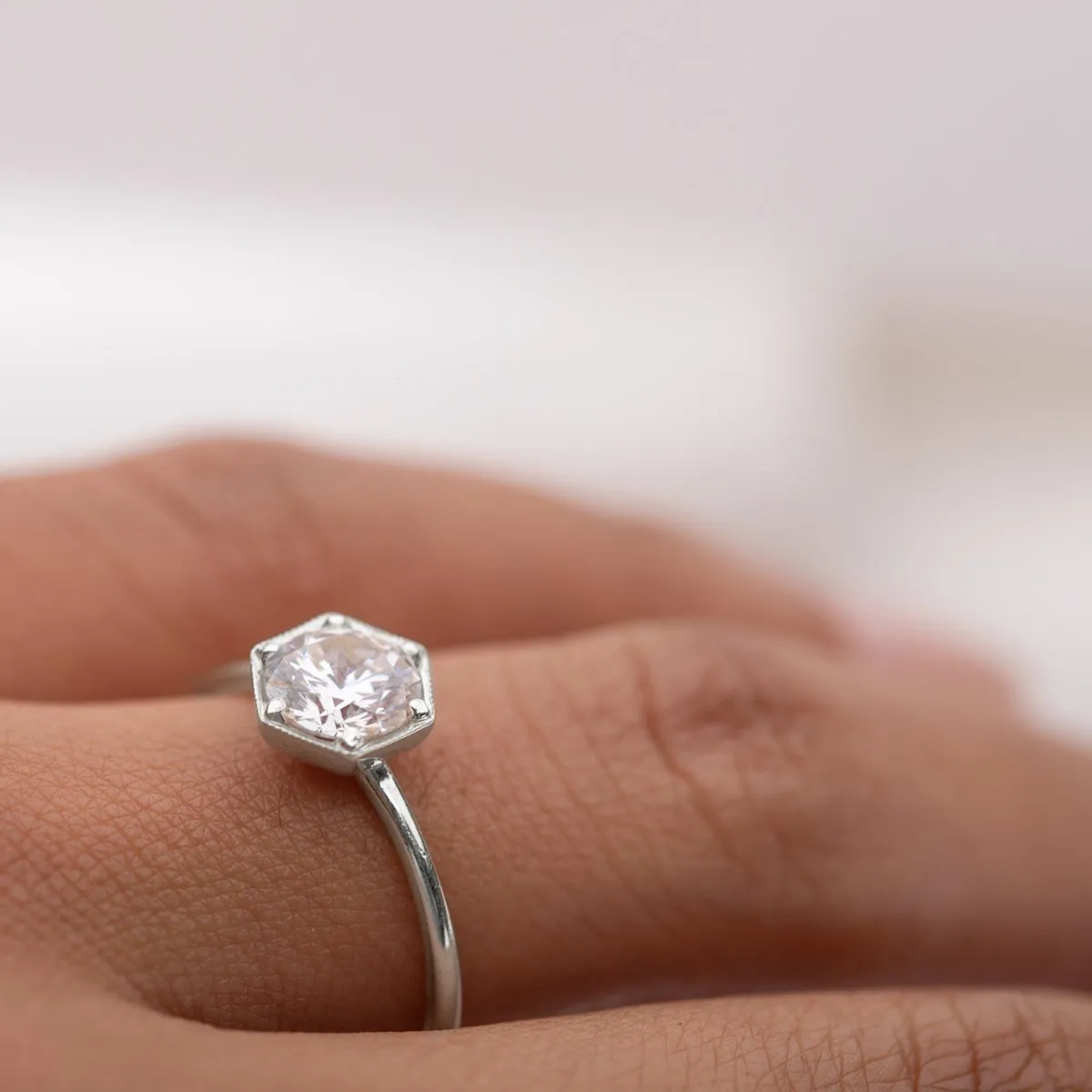 Selene Hexagonal Diamond Ring Mount