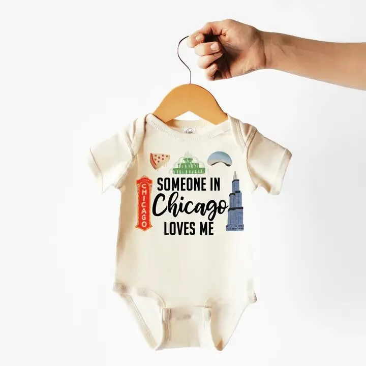 'Someone In Chicago Loves Me' Icons Baby Onesie