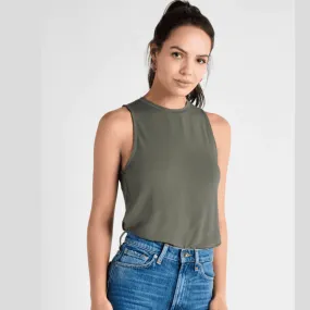 Splendid Sleeveless Bamboo Tank Top - Olive & Black