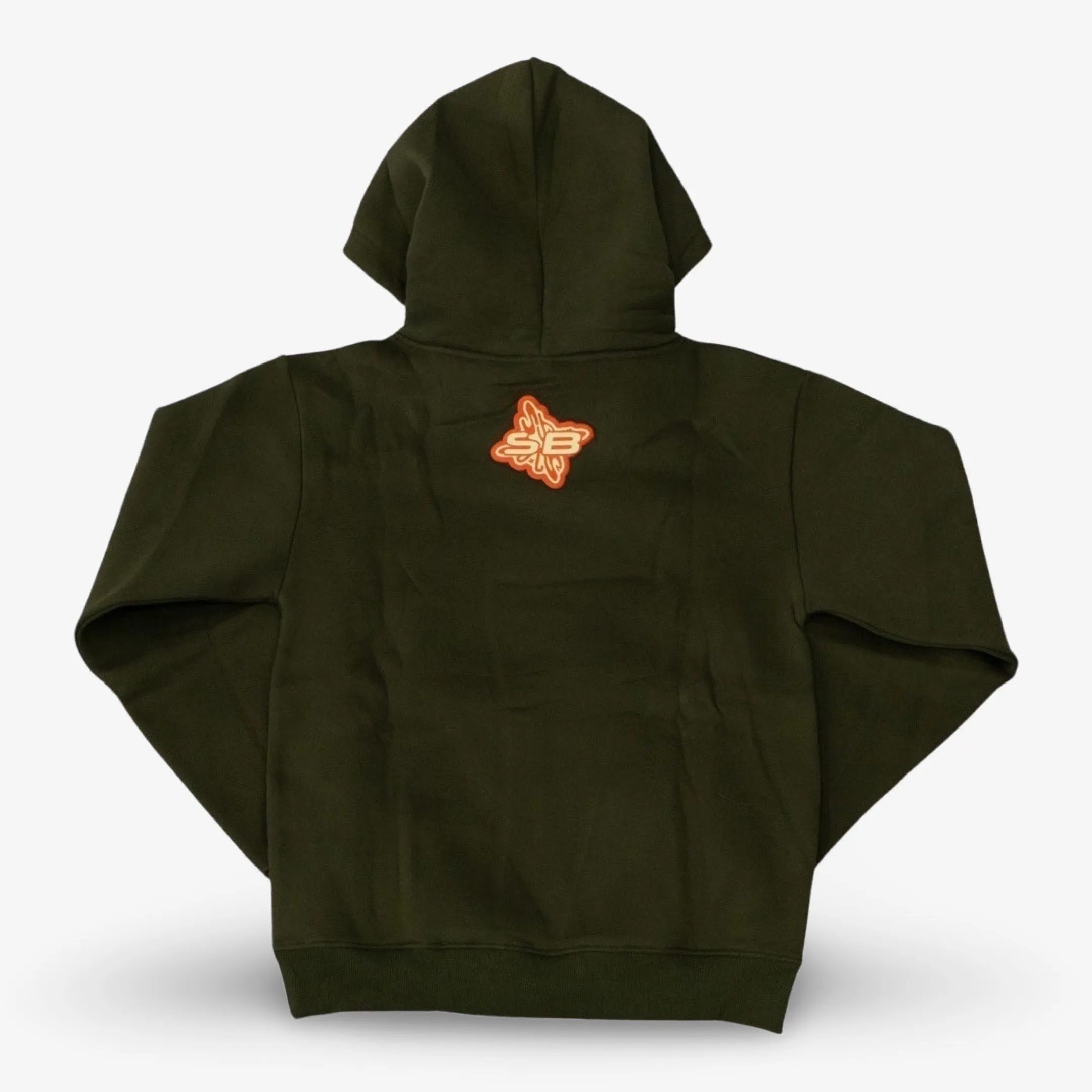 Stainbandz Puff Print Pullover Hoodie 'SB Studios' Olive Green / Orange