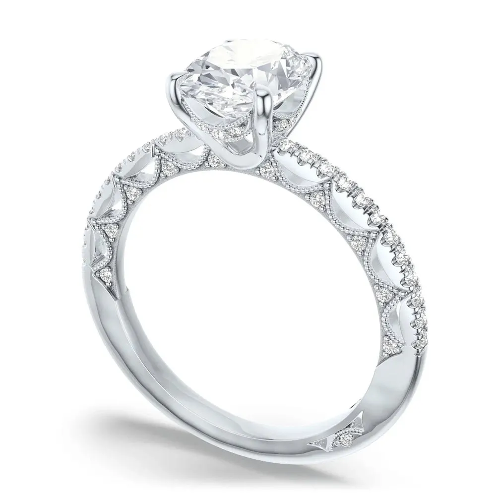 Tacori 18k Lunetta Crescent Oval Solitaire Engagement Ring