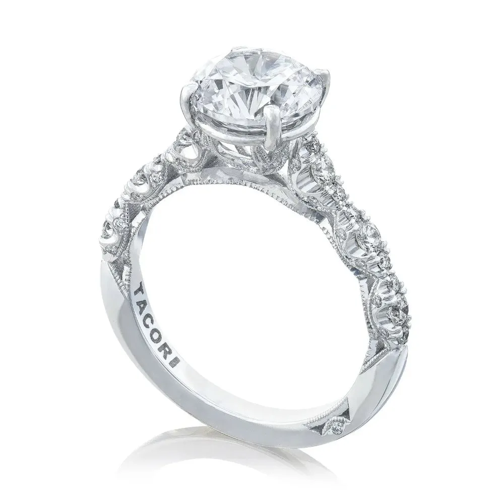 Tacori 18k Petite Crescent Round Solitaire Engagement Ring