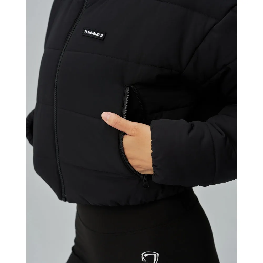 TEAMJOINED JOINED WOMEN CROPPED TECH PADDED JACKET-BLACK