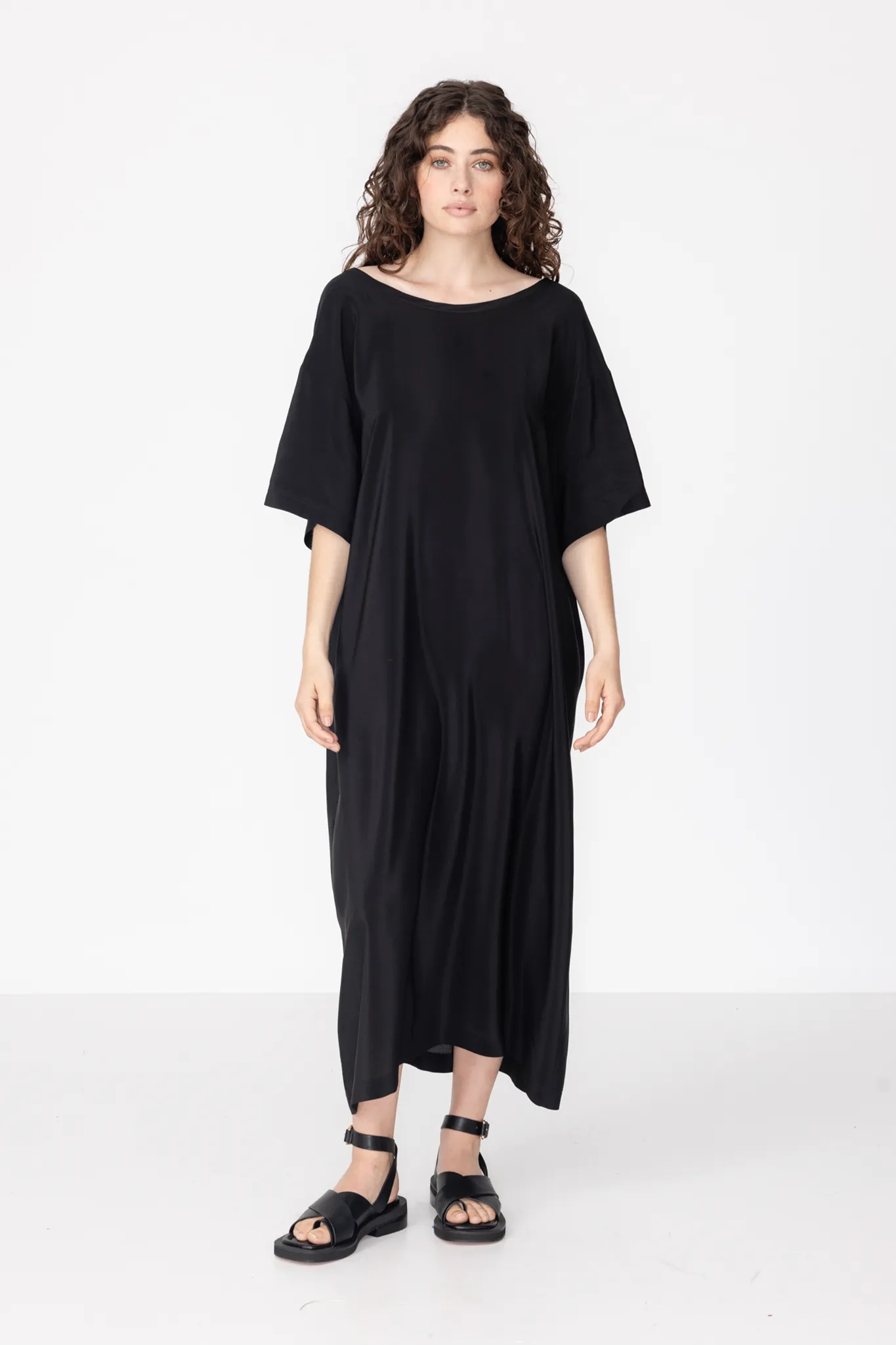 Tee Dress | Black Silk