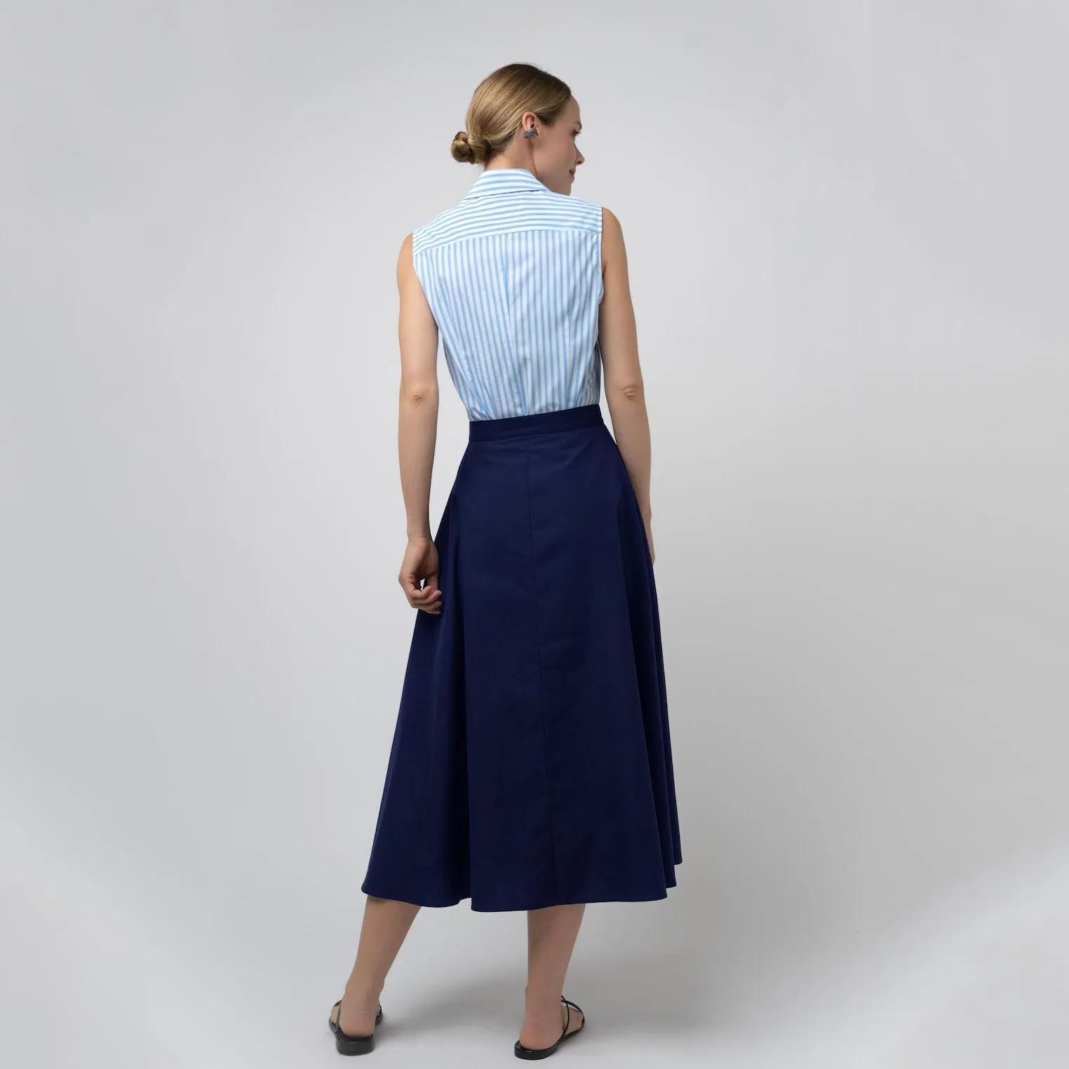 The Feminine Skirt in French Navy by Grammar