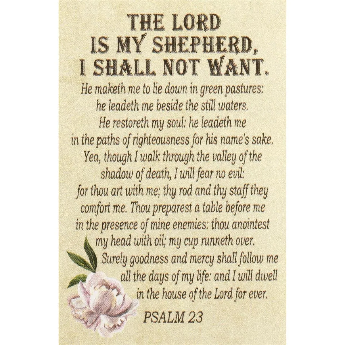 The Lord is my Shephard Prayer Card