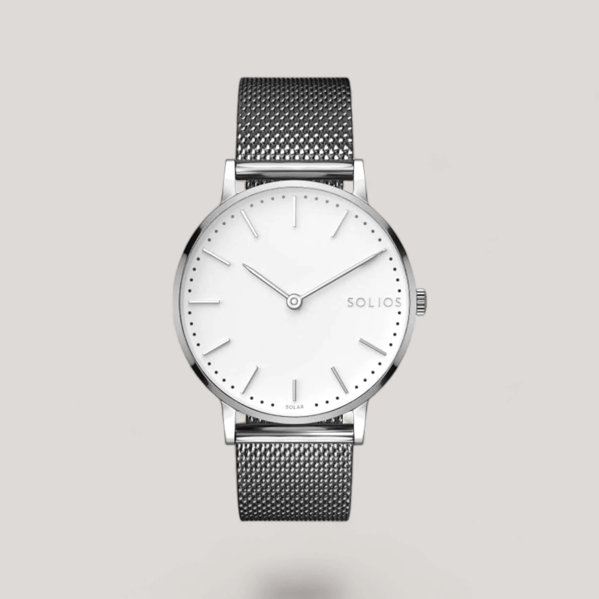 The Solar Classic | White Dial - Silver Case