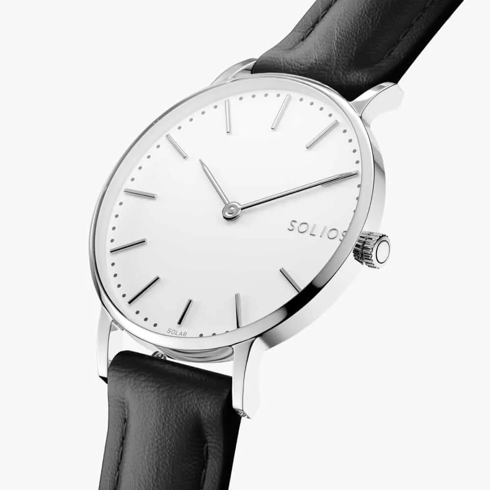 The Solar Classic | White Dial - Silver Case