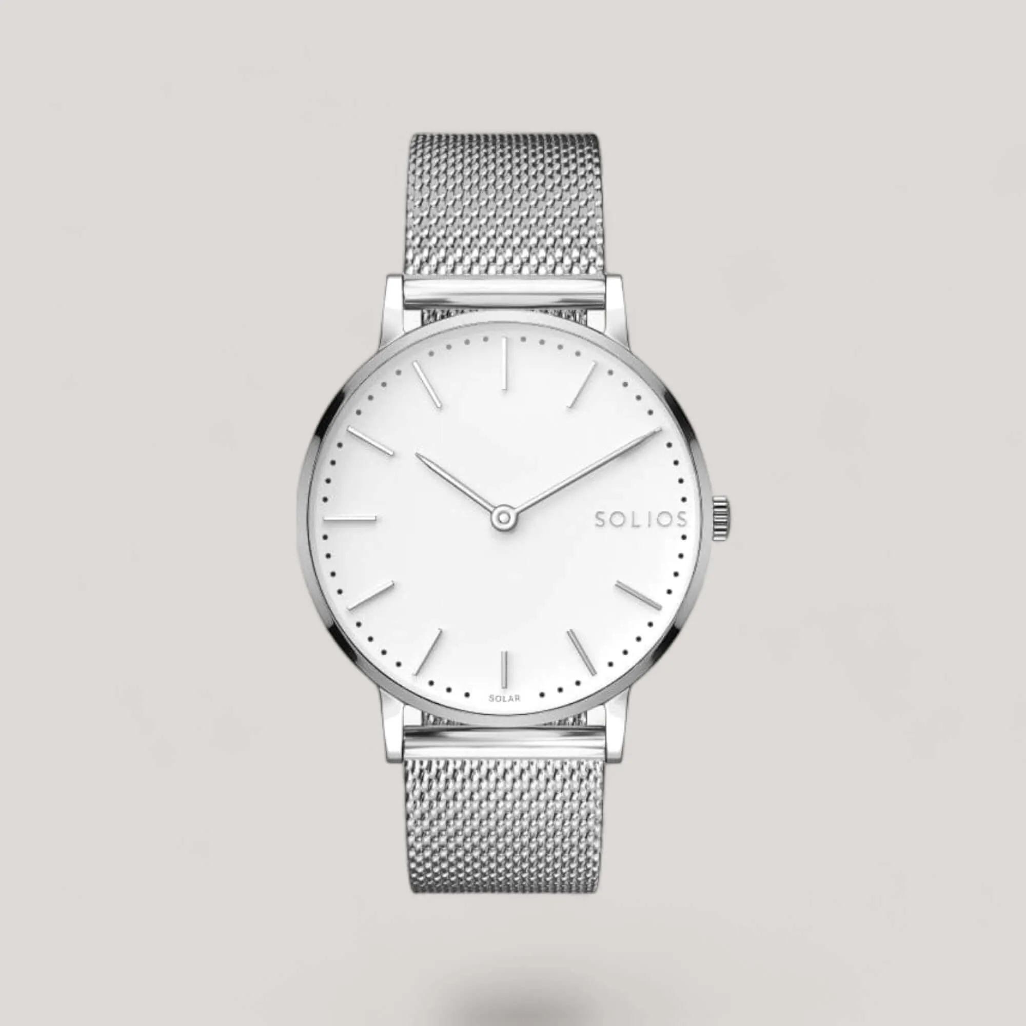 The Solar Classic | White Dial - Silver Case