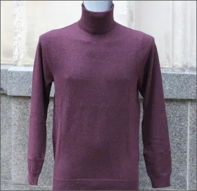 Tootal Burgundy Wool Blend Roll Neck,