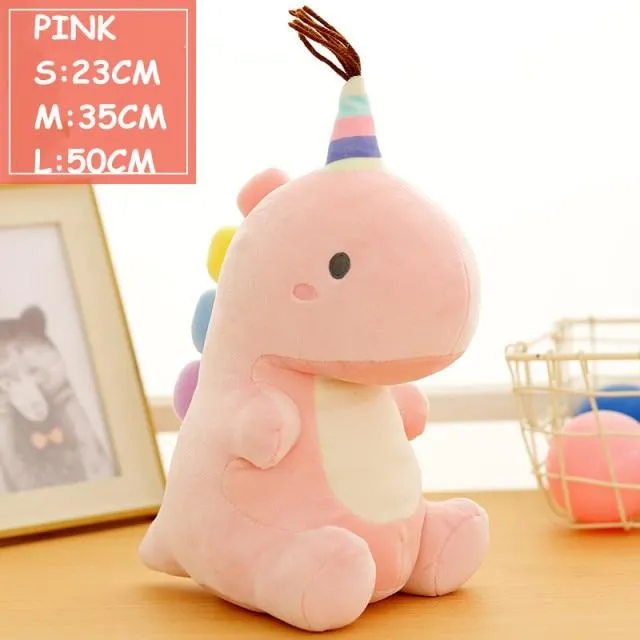 Ultra Soft Lovely Dinosaur Plush Doll Huggable Pink/Blue Stuffed Dino Toy Kids Huggable Animals Plush Toy 30/40/50cm