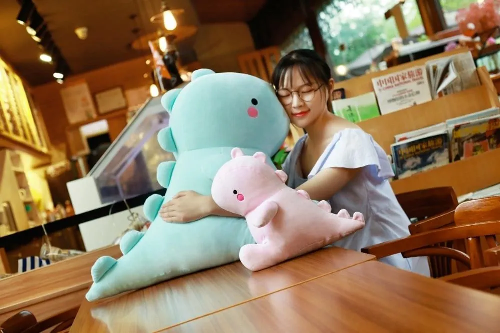 Ultra Soft Lovely Dinosaur Plush Doll Huggable Pink/Blue Stuffed Dino Toy Kids Huggable Animals Plush Toy 30/40/50cm